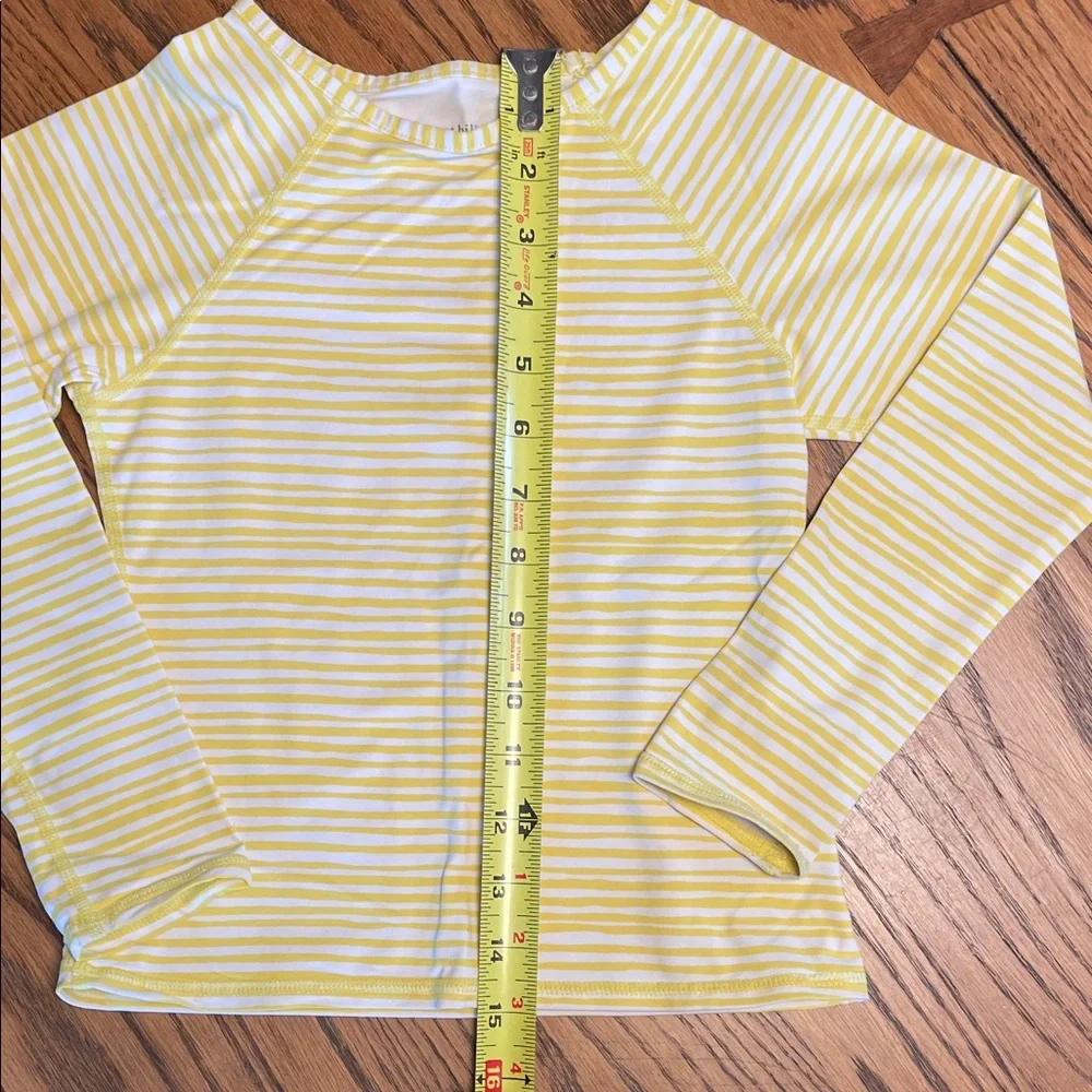 Garnet Hill Kids Yellow and White Striped Swim/sun Shirt size 4